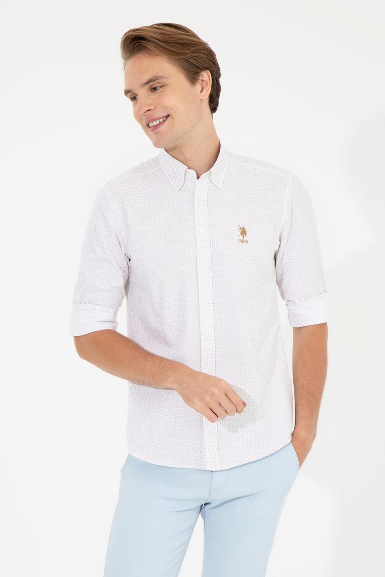 Erkek Bej Uzun Kollu Gömlek