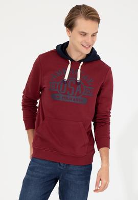 Erkek Vişne Kapüşonlu Sweatshirt - 50257171028