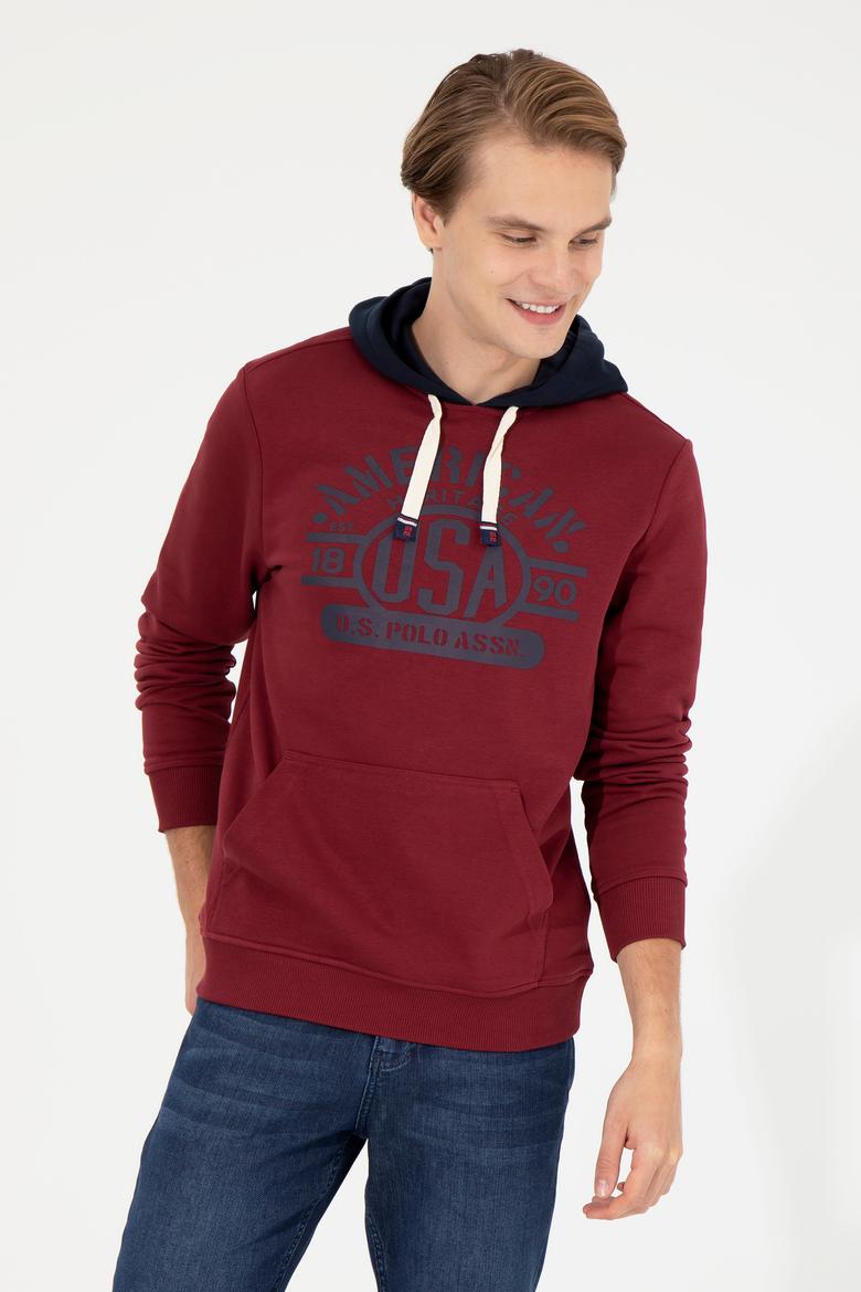 Erkek Vişne Kapüşonlu Sweatshirt - 50257171028
