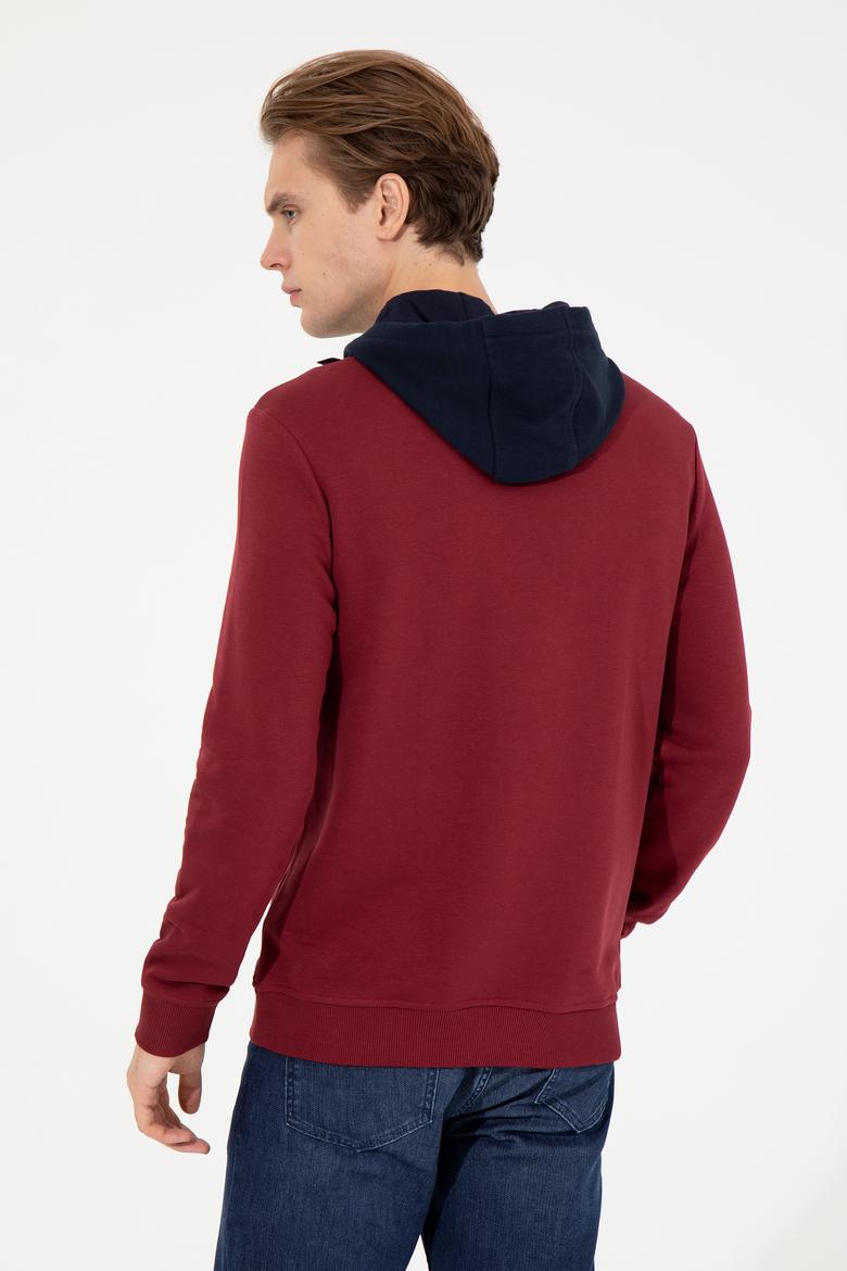 Erkek Vişne Kapüşonlu Sweatshirt - 50257171028