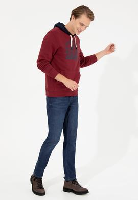 Erkek Vişne Kapüşonlu Sweatshirt - 50257171028