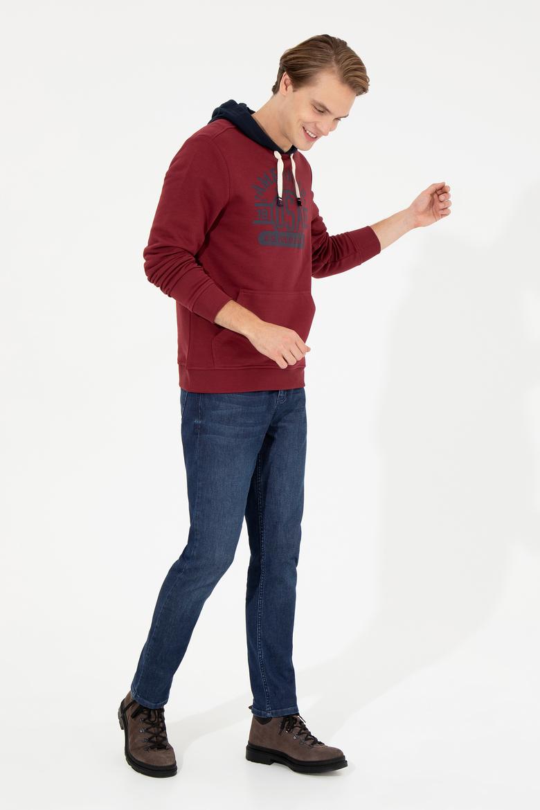 Erkek Vişne Kapüşonlu Sweatshirt - 50257171028