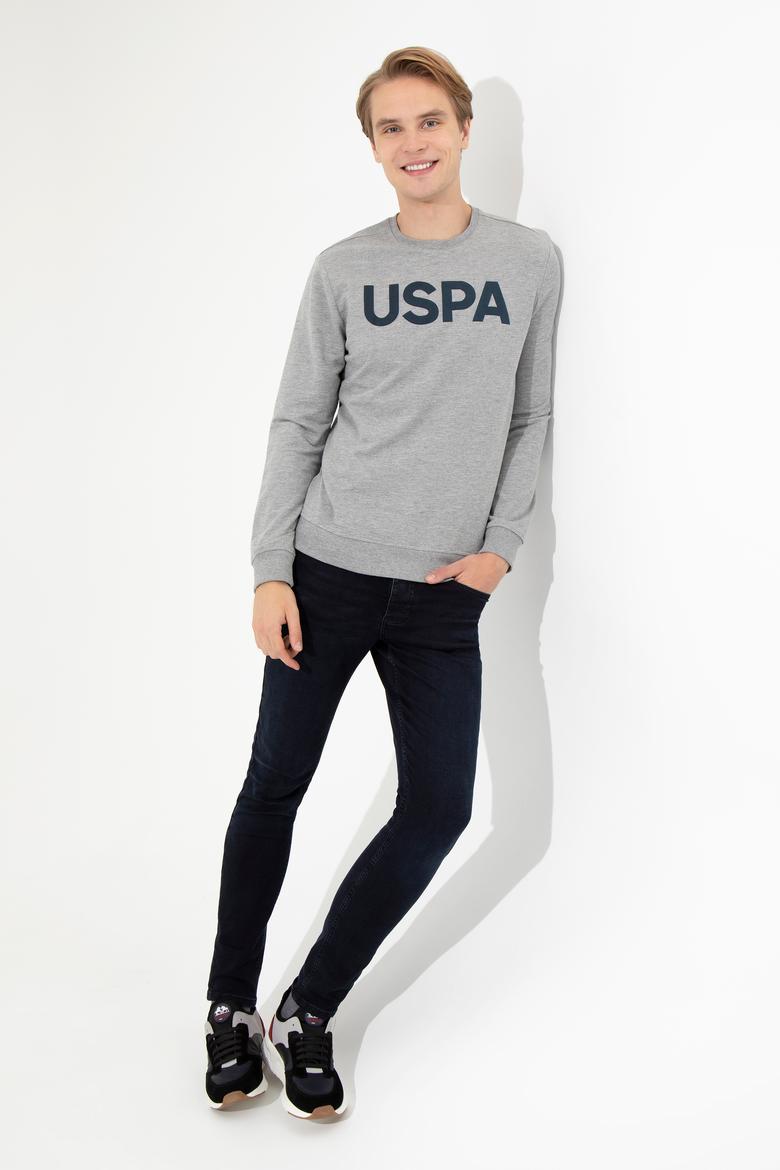 Erkek Gri Melanj Basic Sweatshirt - 50254504035