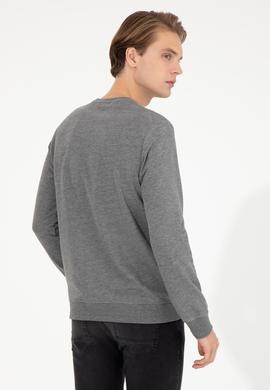 Erkek Antrasit Melanj Basic Sweatshirt - 50254504024