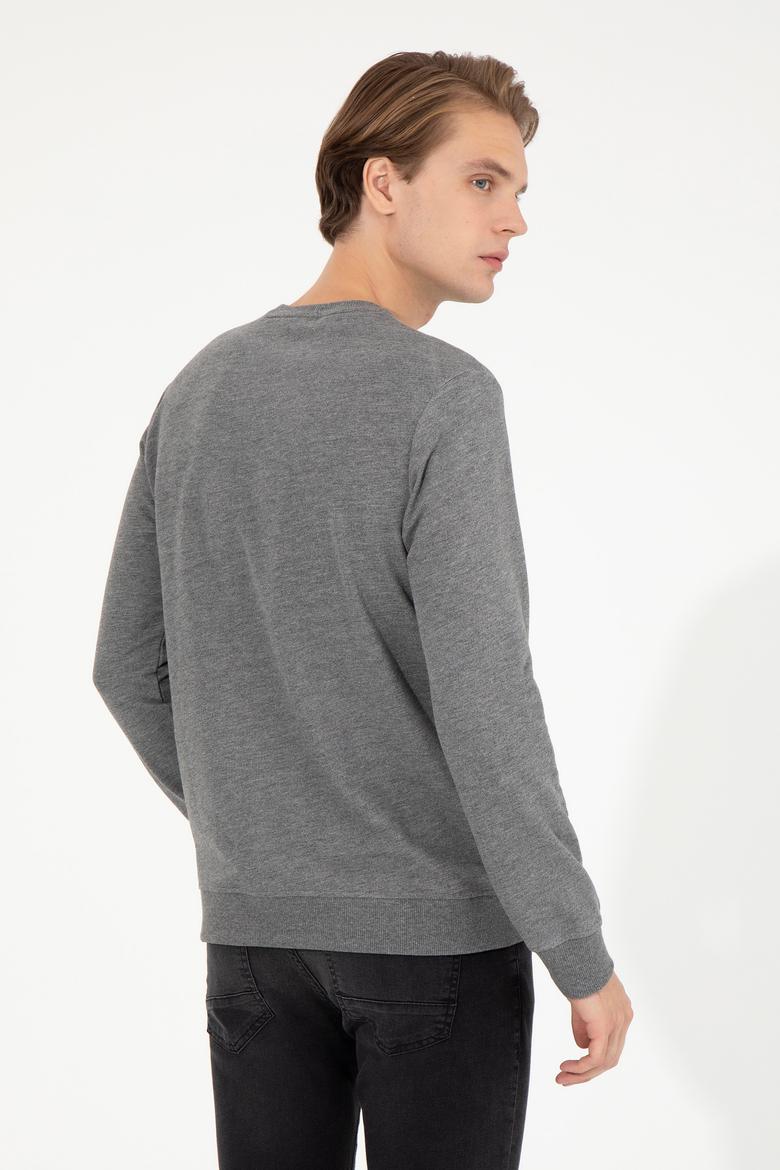 Erkek Antrasit Melanj Basic Sweatshirt - 50254504024