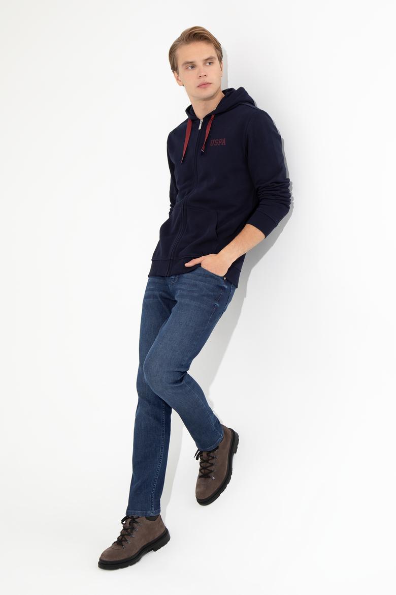 Erkek Lacivert Kapüşonlu Örme Hırka - 50257142009