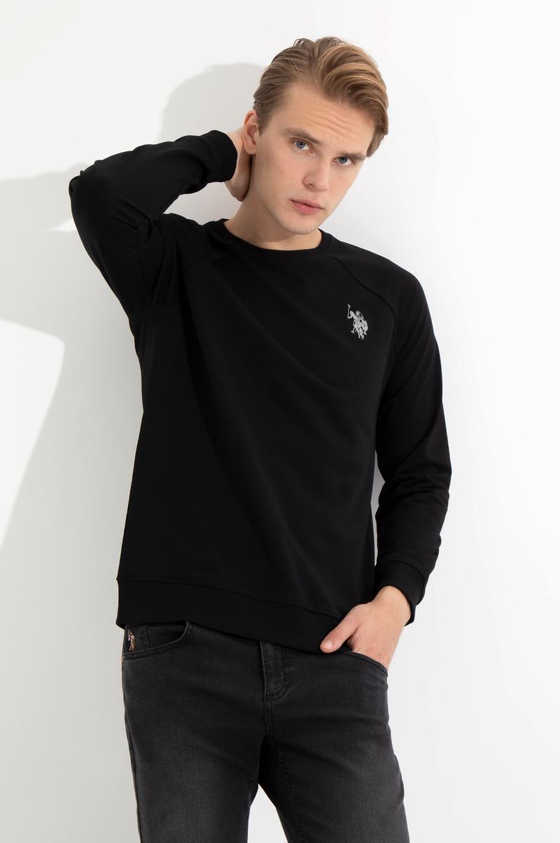 Erkek Vişne Basic Bisiklet Yaka Sweatshirt