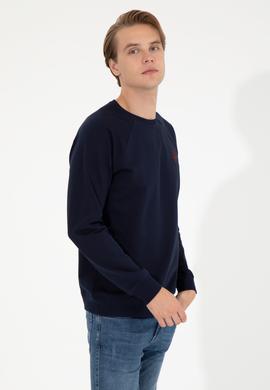 Erkek Lacivert Bisiklet Yaka Basic Sweatshirt - 50257289010