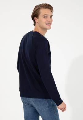 Erkek Lacivert Bisiklet Yaka Basic Sweatshirt - 50257289010