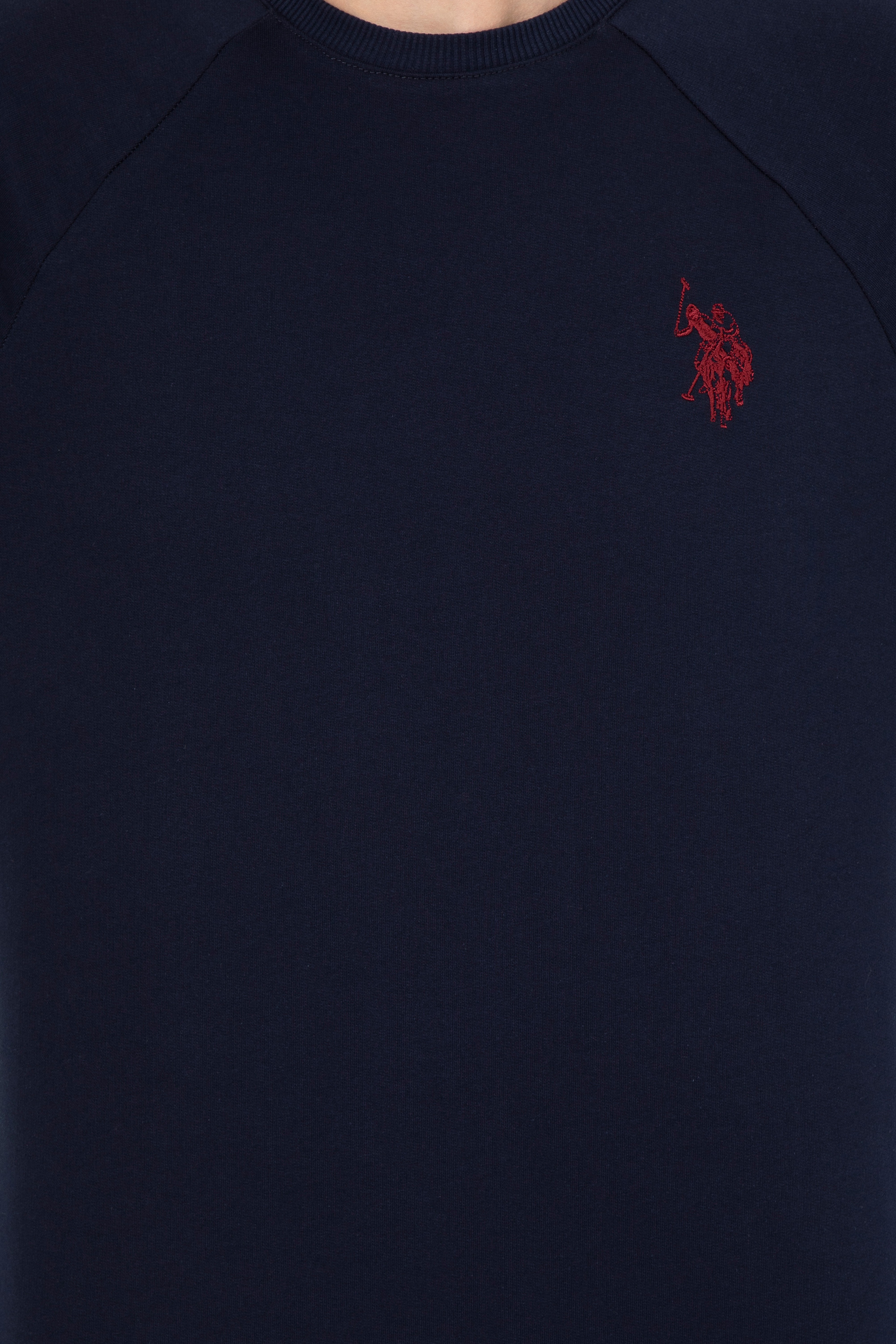 Erkek Lacivert Bisiklet Yaka Basic Sweatshirt - Image 6