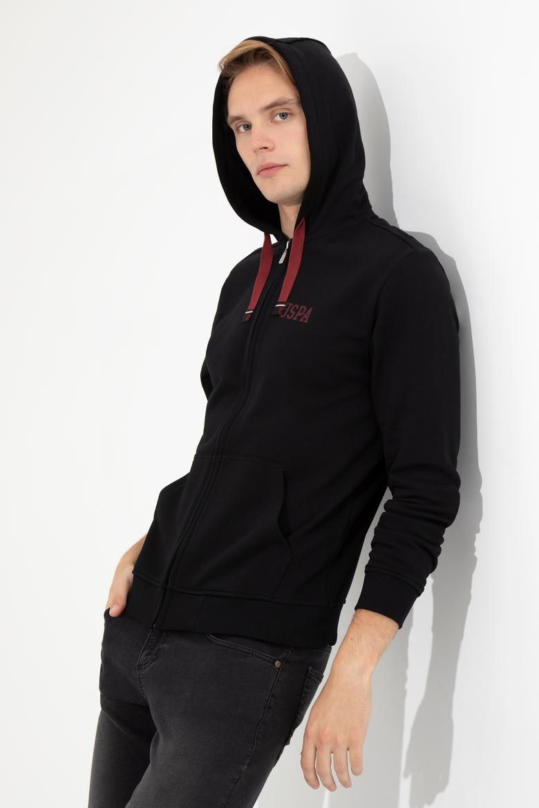 Erkek Siyah Kapüşonlu Örme Hırka - 50257142049