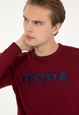 Erkek Bordo Bisiklet Yaka Triko Kazak - 50255650001