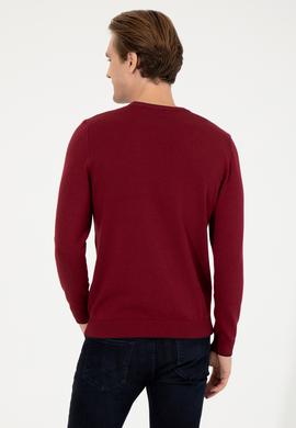 Erkek Bordo Bisiklet Yaka Triko Kazak - 50255650001