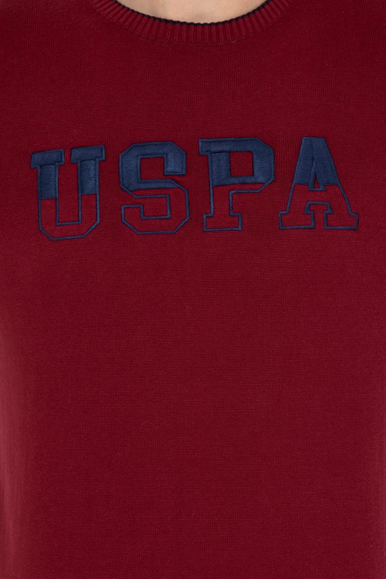 Erkek Bordo Bisiklet Yaka Triko Kazak - 50255650001