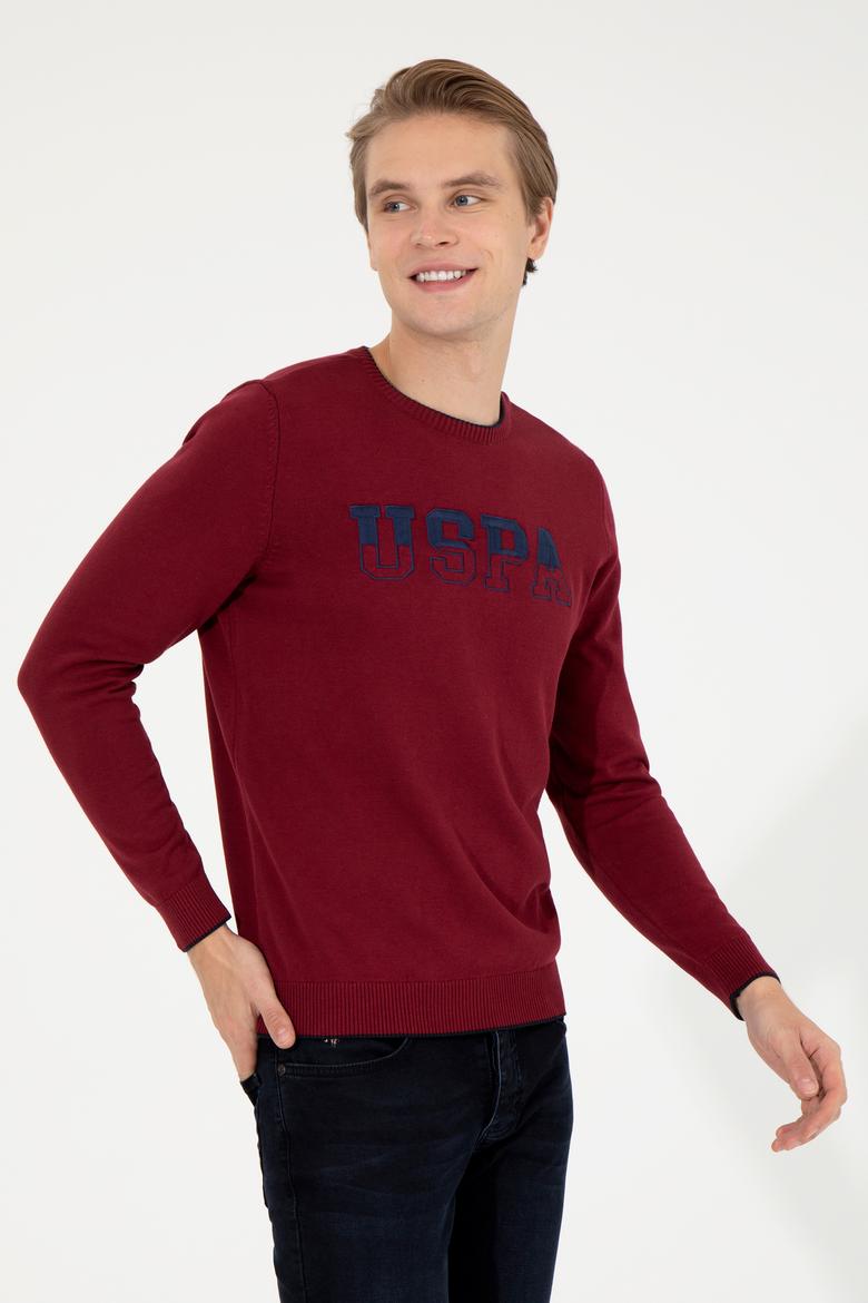 Erkek Bordo Bisiklet Yaka Triko Kazak - 50255650001