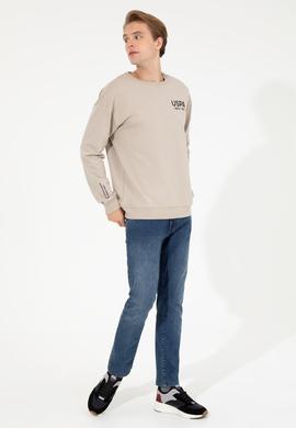 Erkek Taş Bisiklet Yaka Sweatshirt - 50257198036
