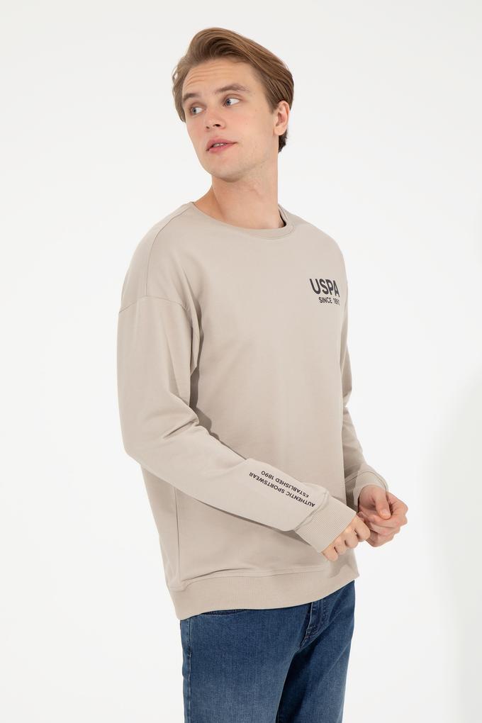 Erkek Taş Bisiklet Yaka Sweatshirt