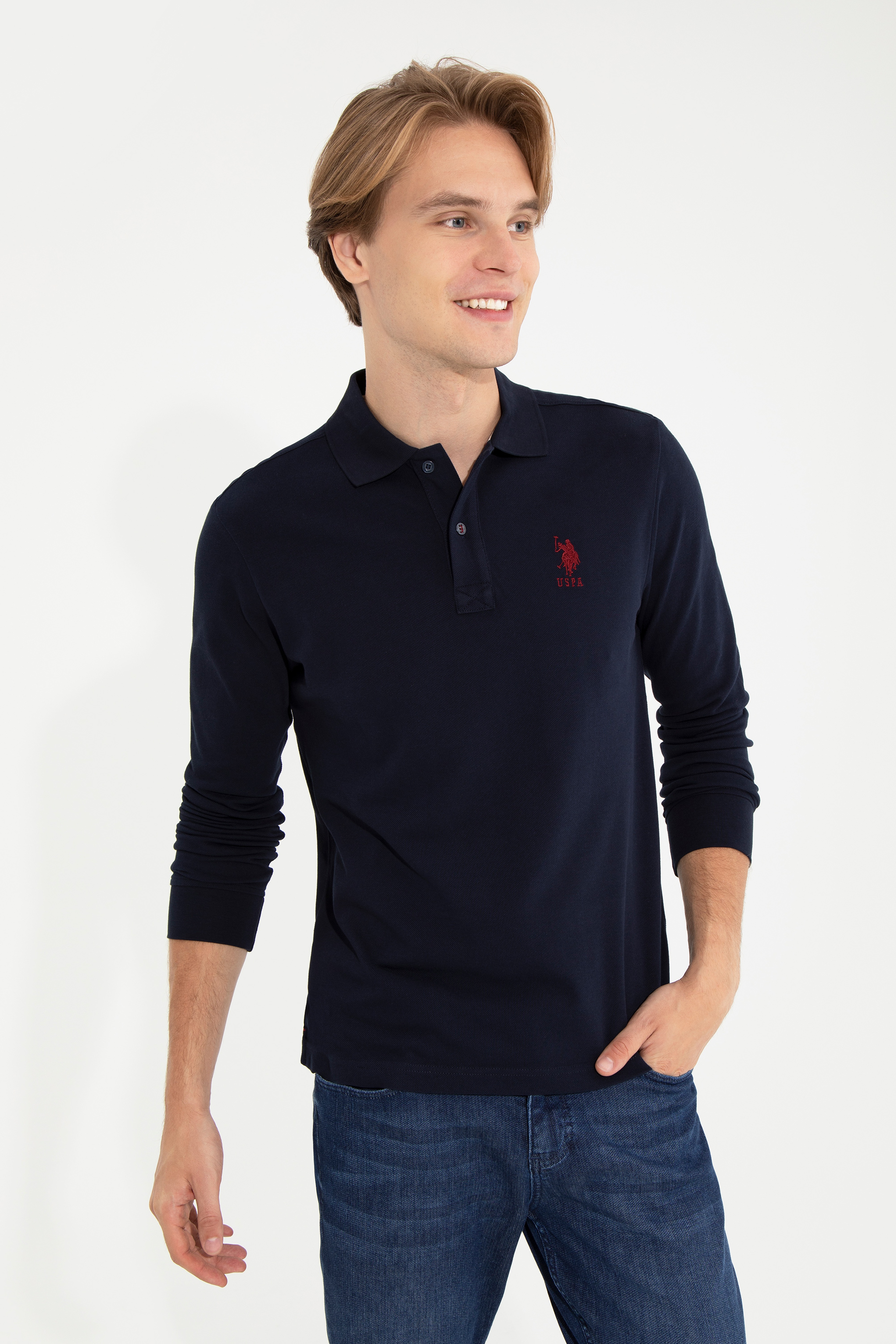 Erkek Lacivert Basic Sweatshirt - Image 1