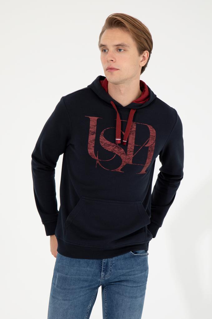 Erkek Lacivert Kapüşonlu Sweatshirt