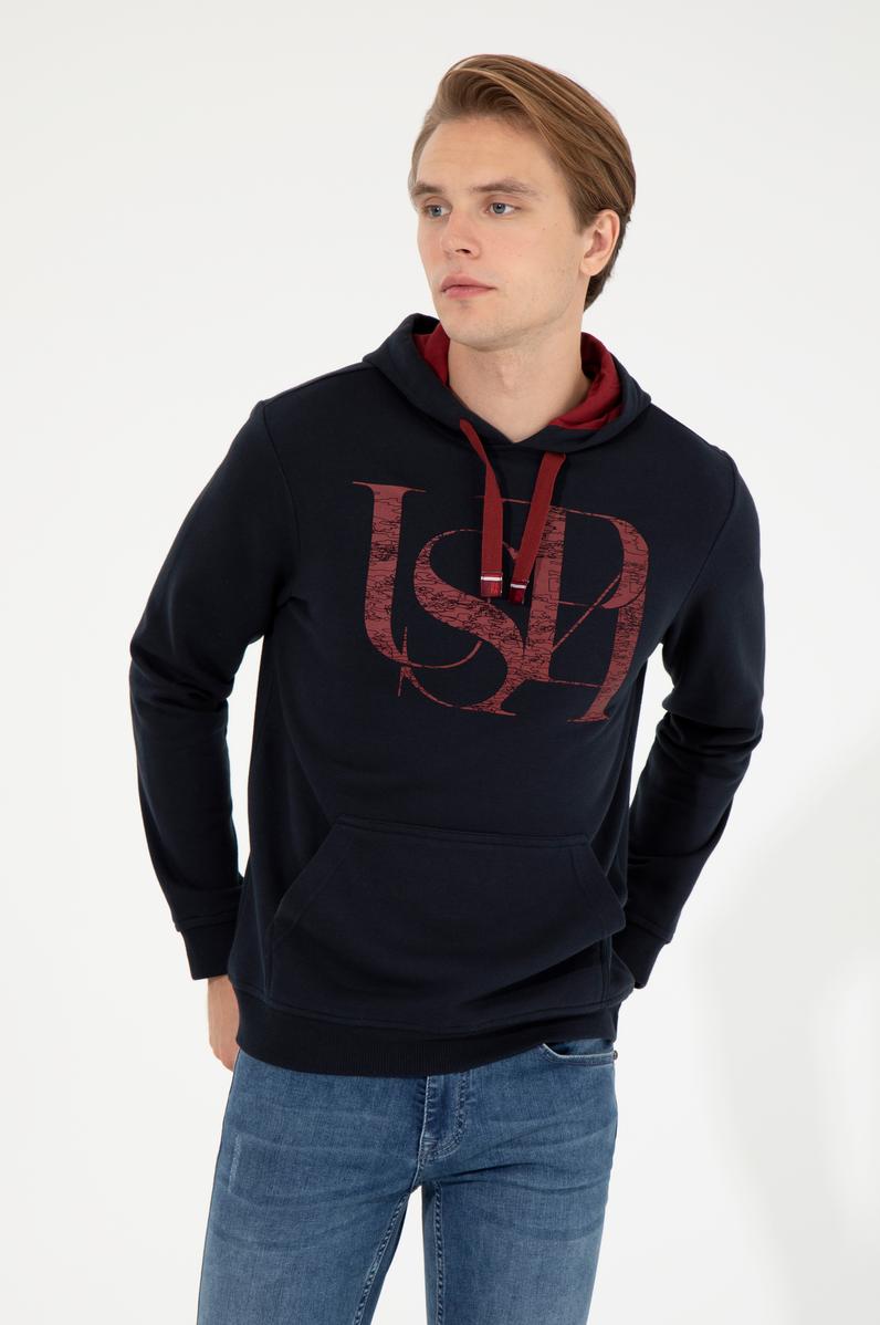 Erkek Lacivert Kapüşonlu Sweatshirt