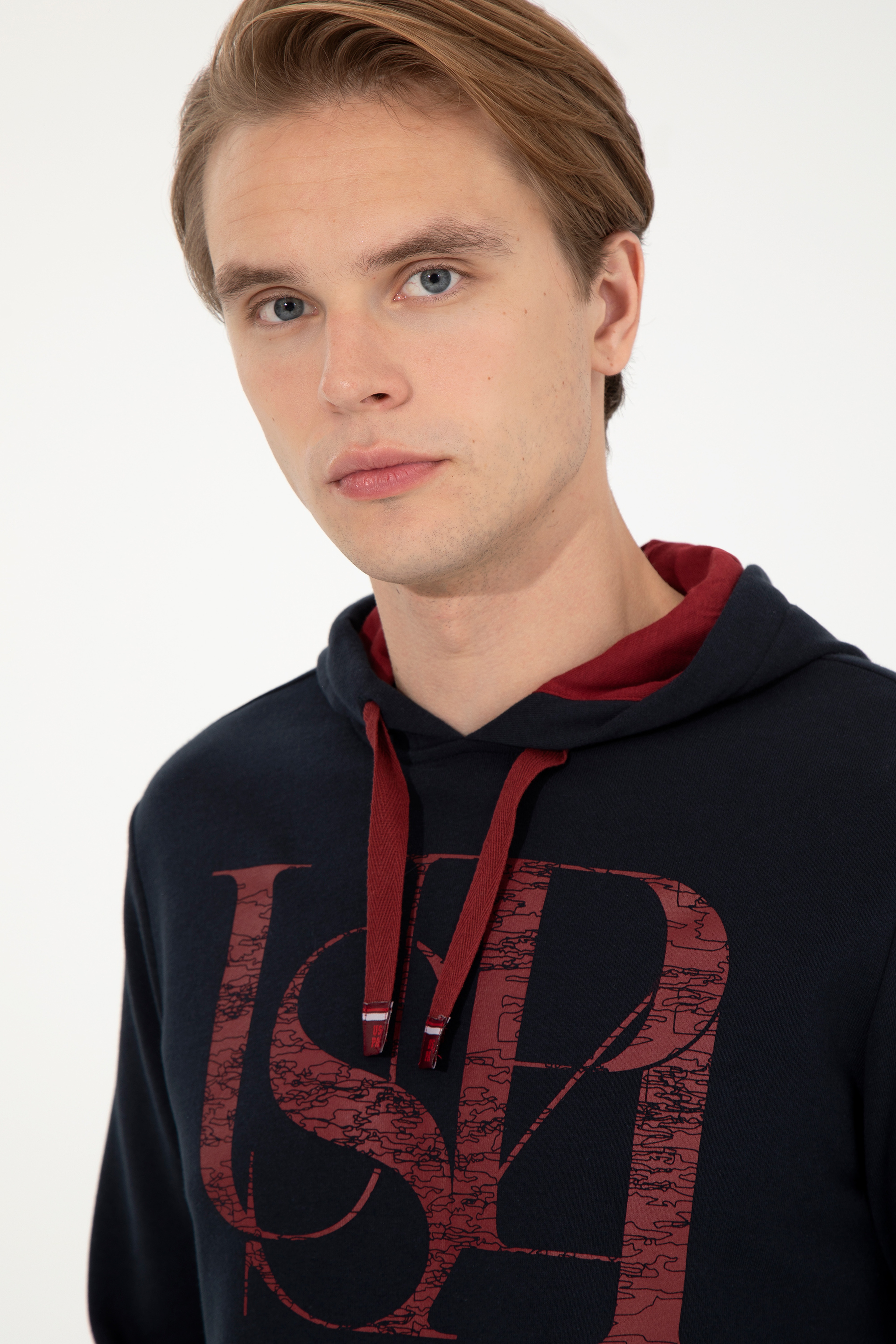 Erkek Lacivert Kapüşonlu Sweatshirt