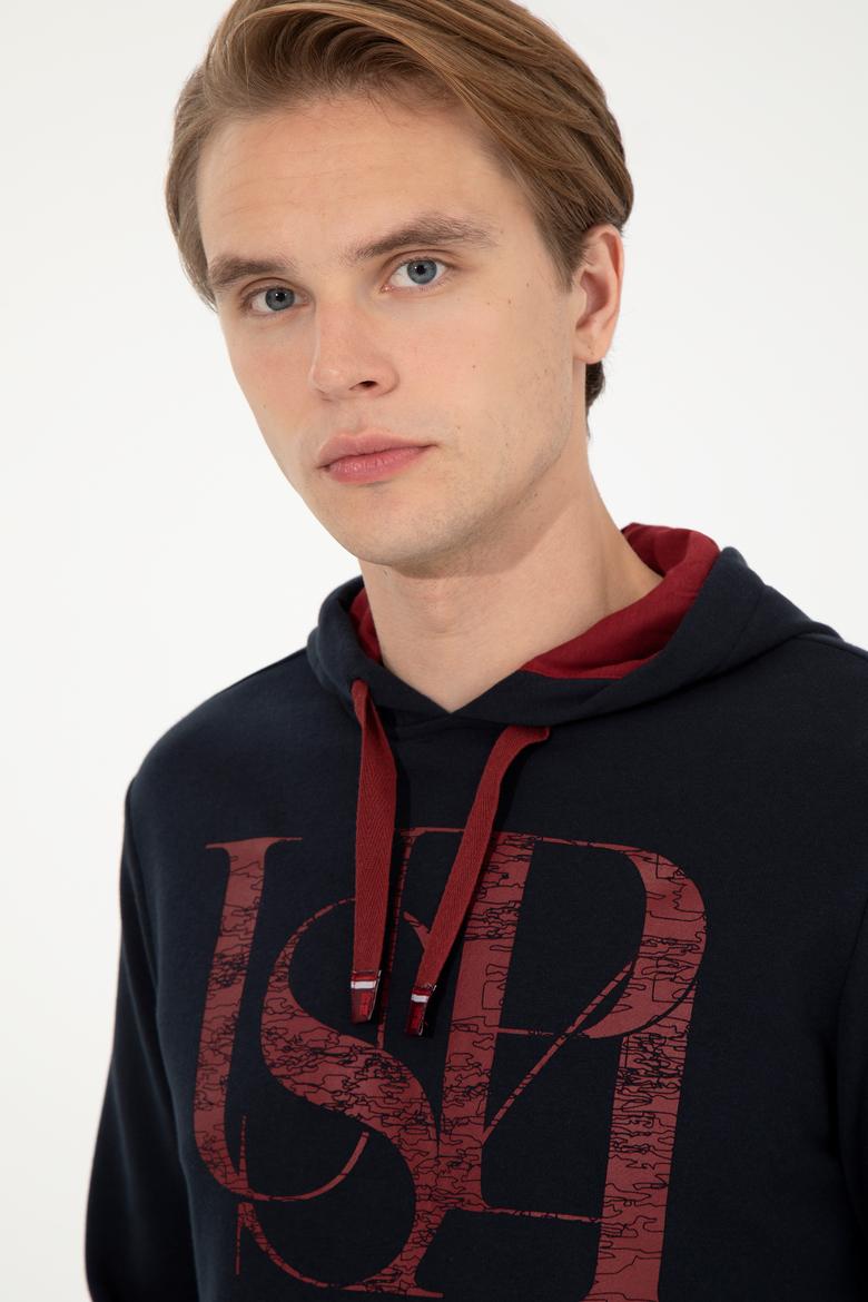 Erkek Lacivert Kapüşonlu Sweatshirt - 50257202017