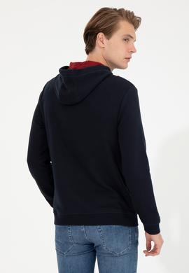Erkek Lacivert Kapüşonlu Sweatshirt - 50257202017