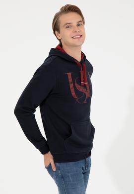Erkek Lacivert Kapüşonlu Sweatshirt - 50257202017