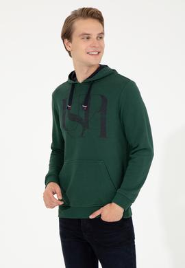 Erkek Yeşil Kapüşonlu Sweatshirt - 50257202027