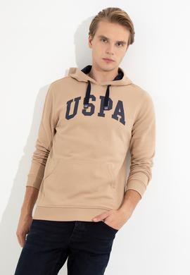 Erkek Camel Kapüşonlu Basic Sweatshirt - 50257173049