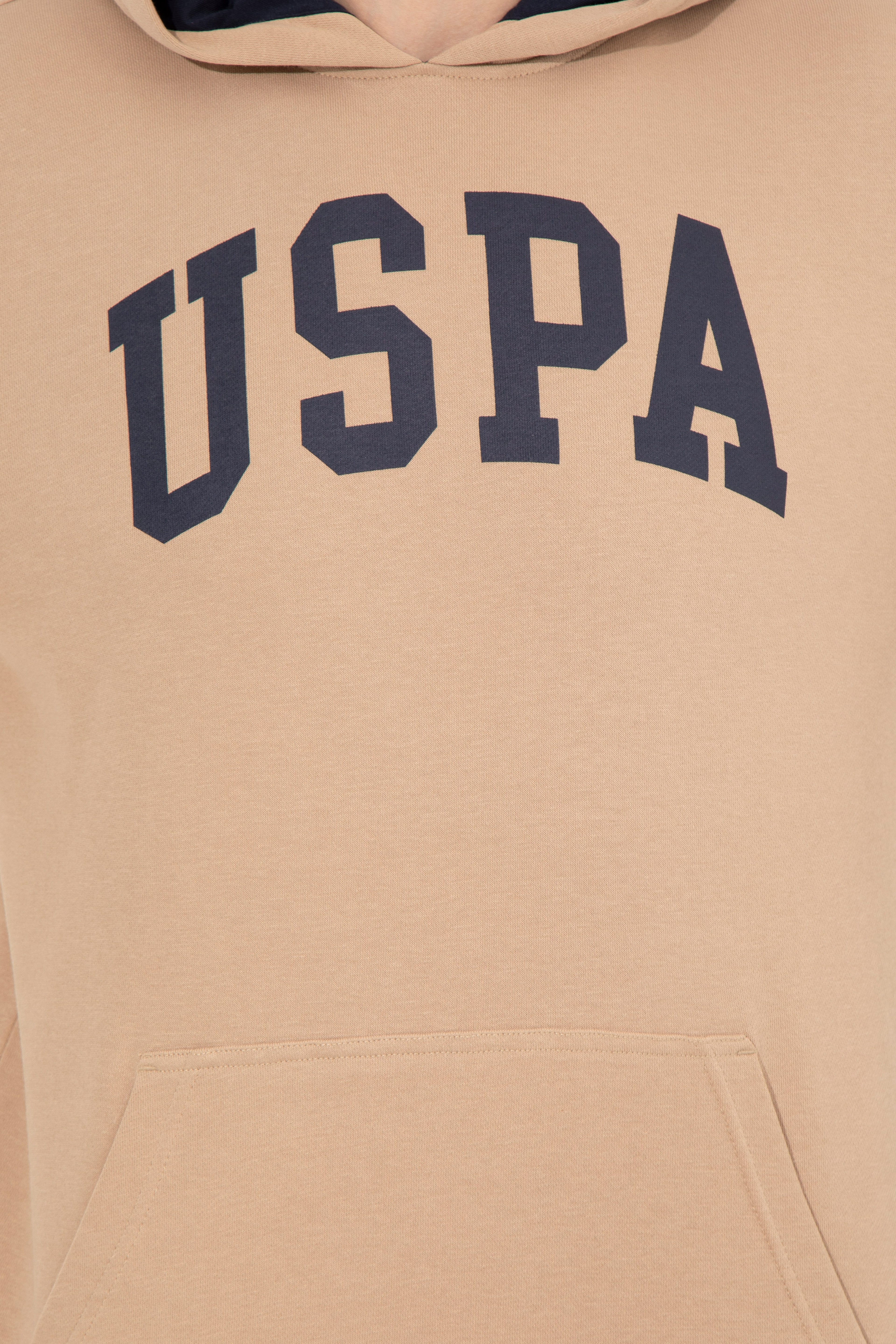Erkek Camel Kapüşonlu Basic Sweatshirt - Image 6
