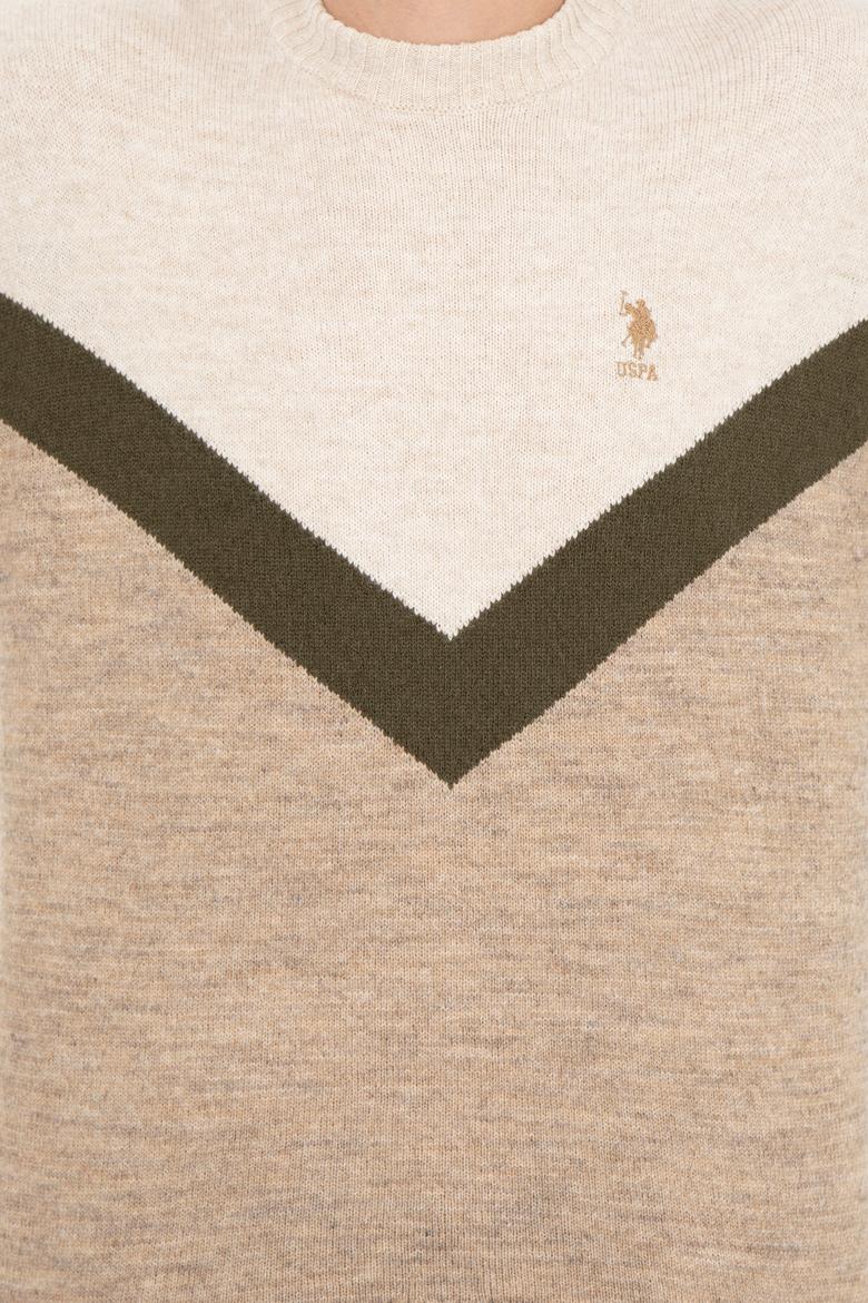 Erkek Camel Melanj Bisiklet Yaka Triko Kazak - 50258312023