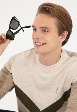 Erkek Camel Melanj Bisiklet Yaka Triko Kazak - 50258312023