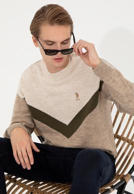 Erkek Camel Melanj Bisiklet Yaka Triko Kazak - 50258312023