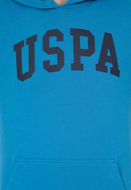 Erkek Kobalt Kapüşonlu Basic Sweatshirt - 50257173066