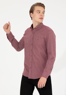 Erkek Vişne Uzun Kollu Basic Gömlek - 50256275094