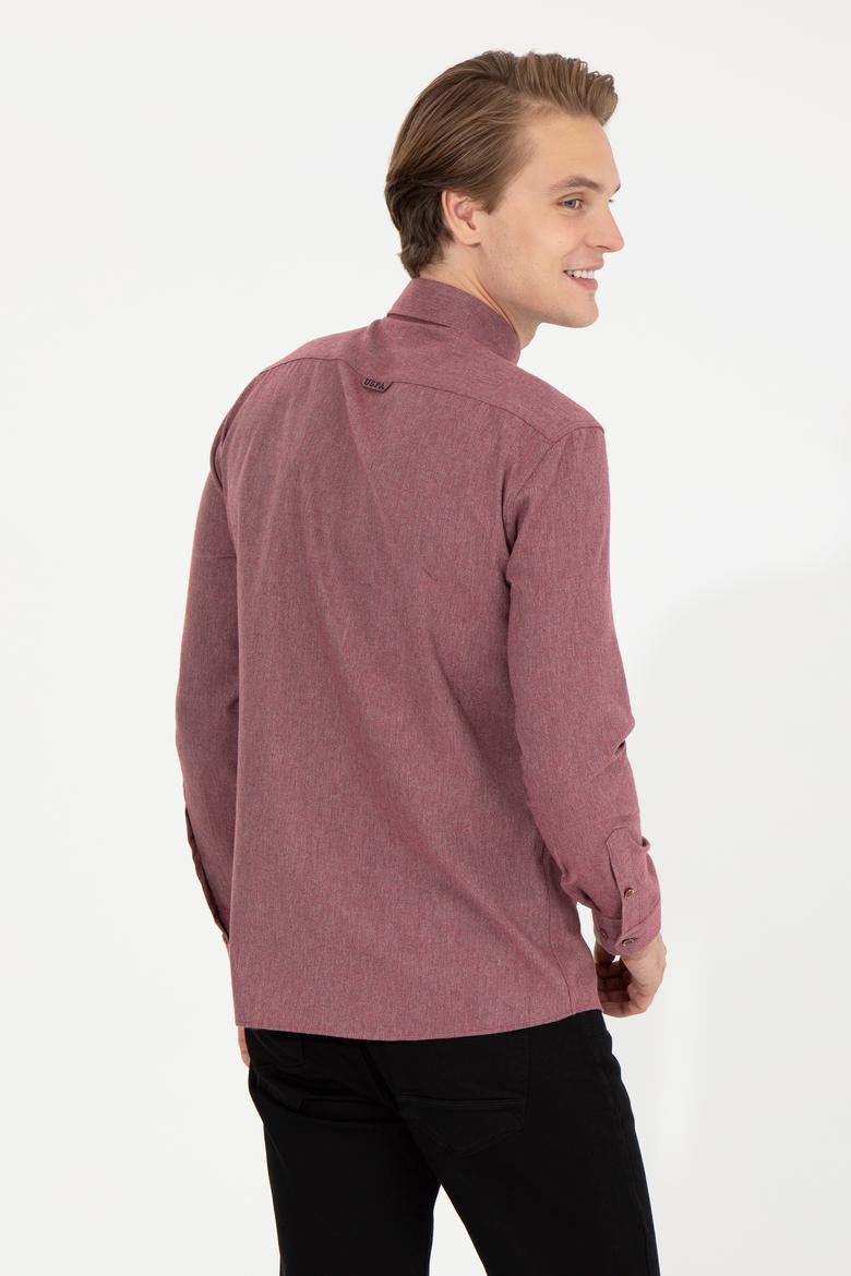 Erkek Vişne Uzun Kollu Basic Gömlek - 50256275094