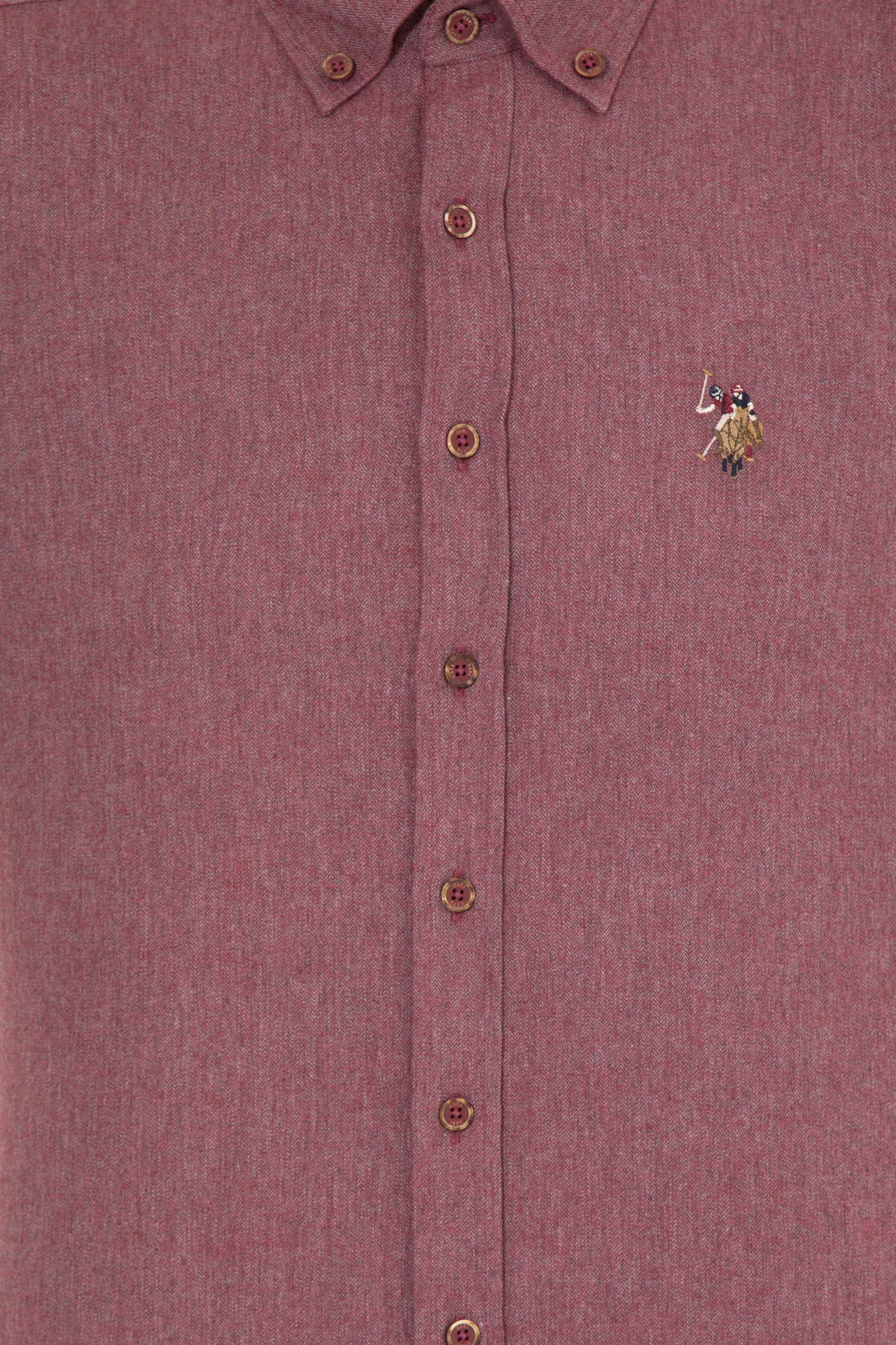 Erkek Vişne Uzun Kollu Basic Gömlek