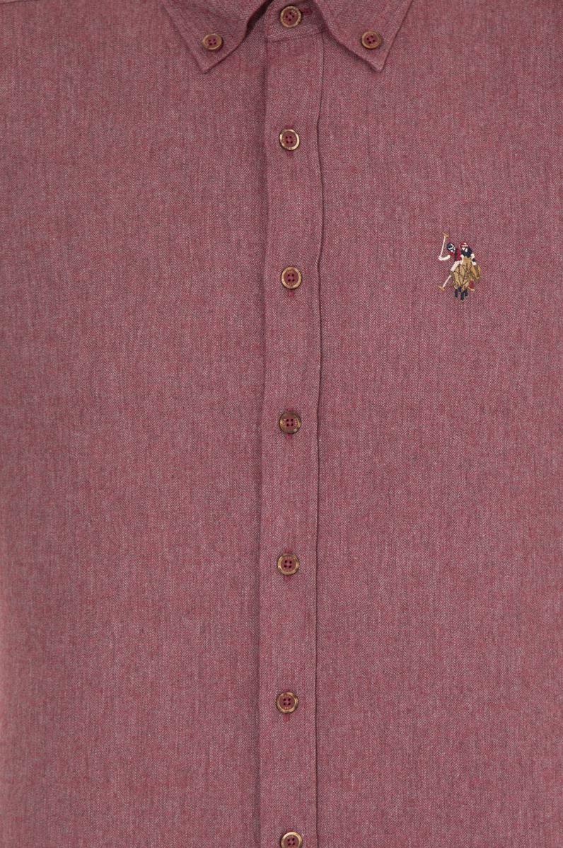 Erkek Vişne Uzun Kollu Basic Gömlek