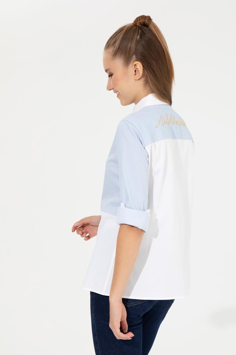 Kadın Beyaz Uzun Kollu Gömlek - 50261136004