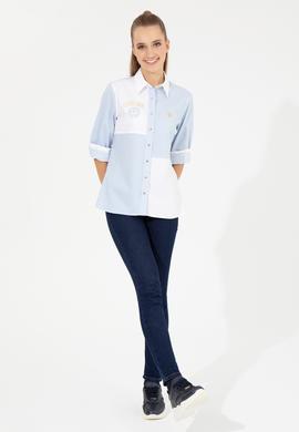 Kadın Beyaz Uzun Kollu Gömlek - 50261136004