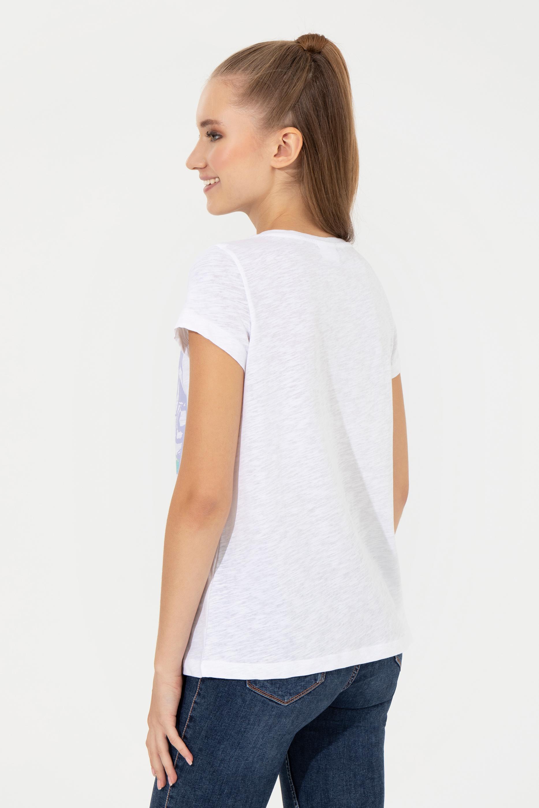 Kadın Menekşe Bisiklet Yaka Tişört