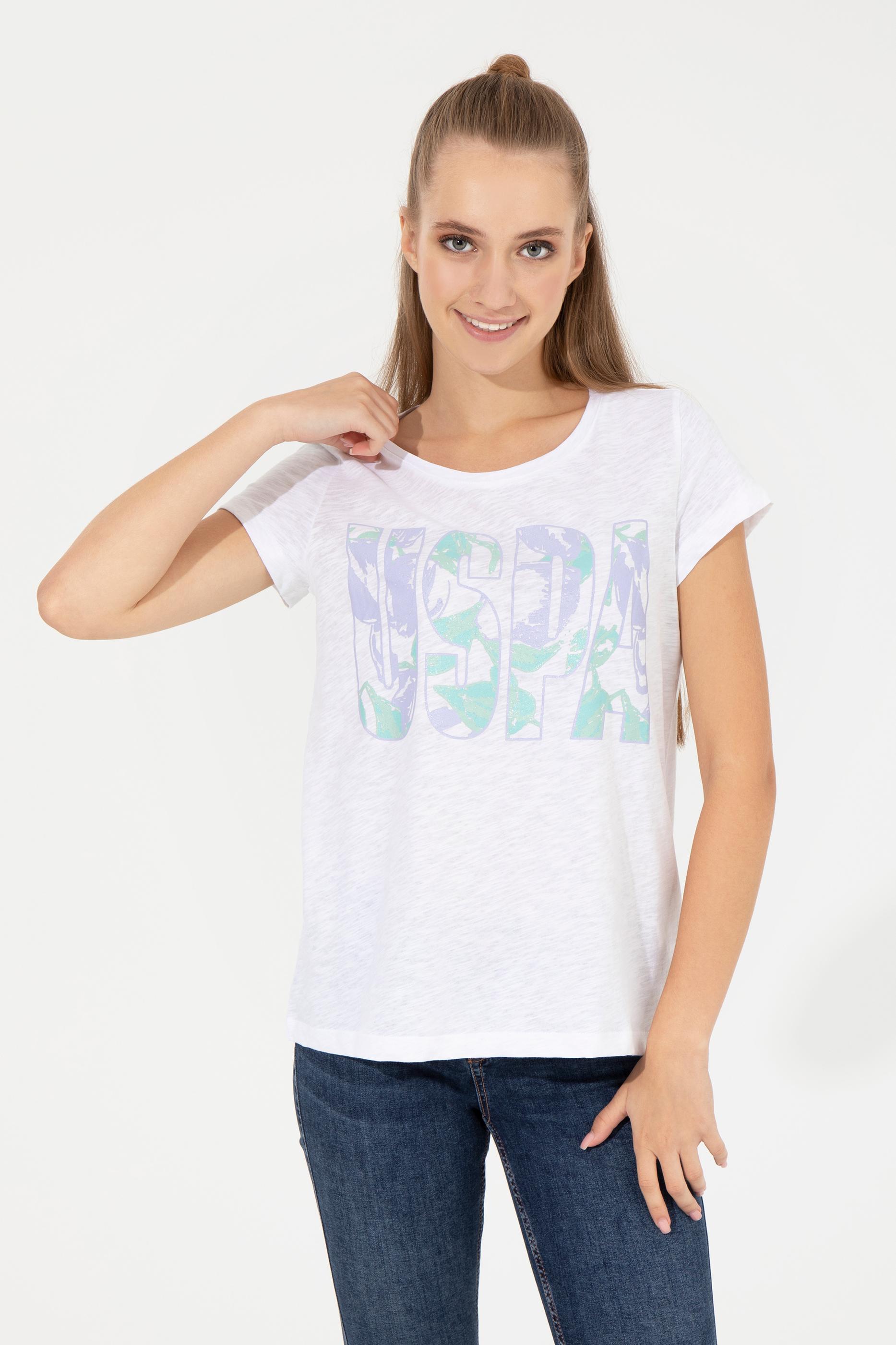 Kadın Menekşe Bisiklet Yaka Tişört