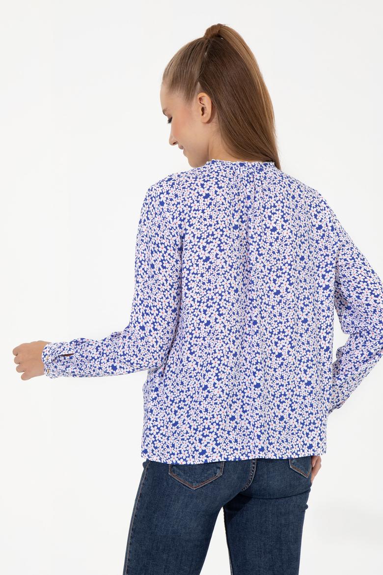 Kadın Mavi Uzun Kollu Gömlek - 50246680006