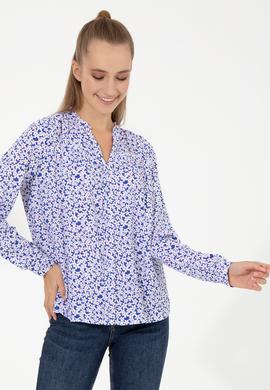 Kadın Mavi Uzun Kollu Gömlek - 50246680006