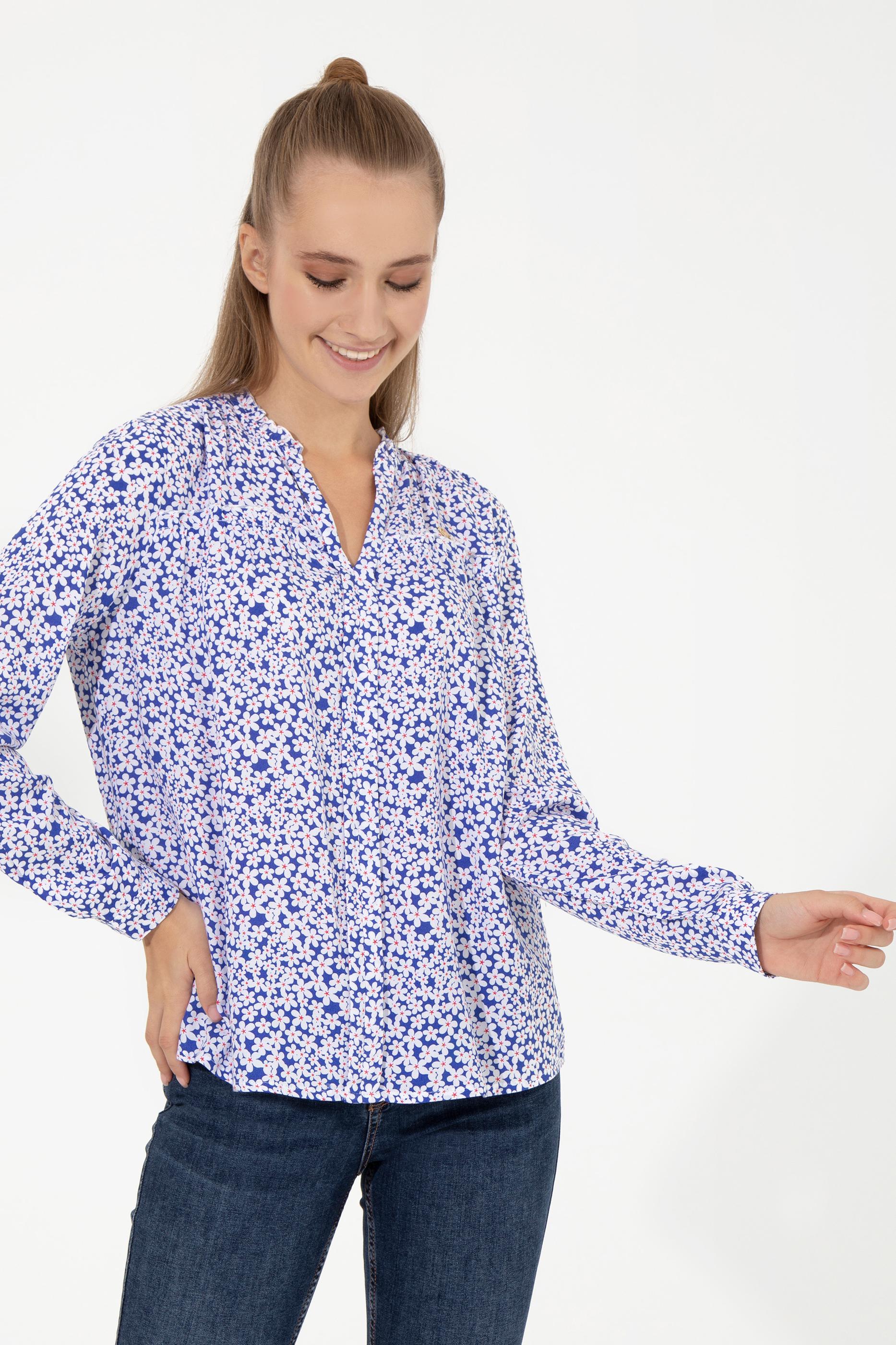 Kadın Mavi Uzun Kollu Gömlek