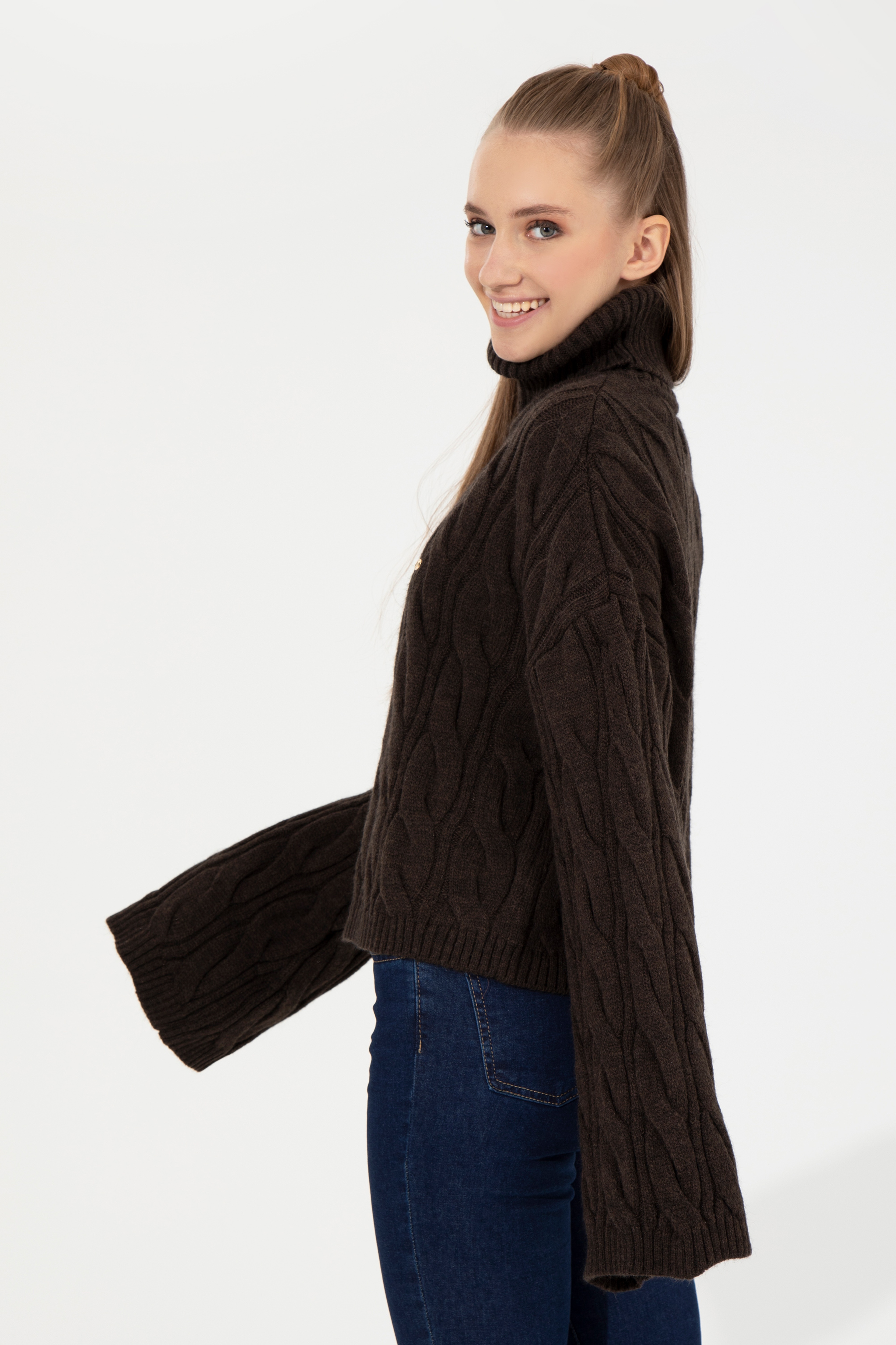 Kadın Coconut Balıkçı Yaka Kazak - Image 5