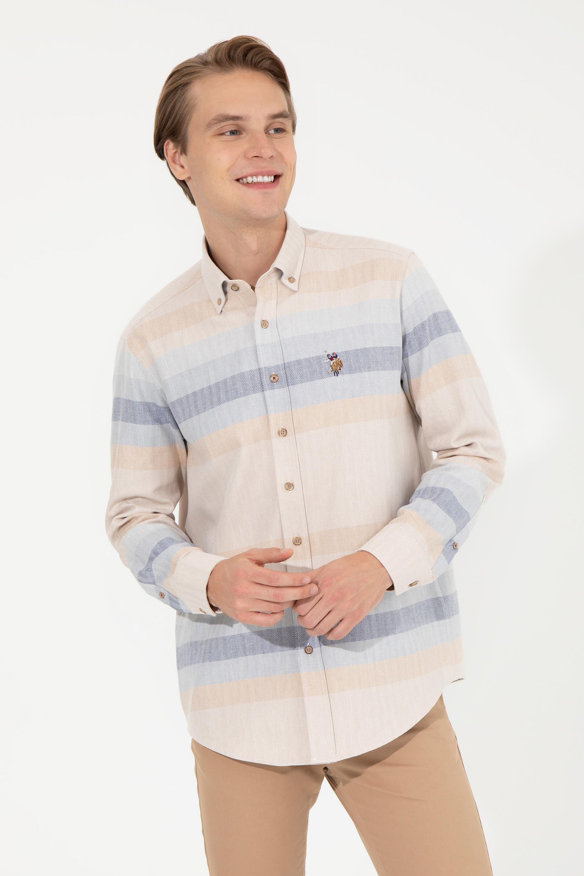 Erkek Camel Uzun Kollu Gömlek