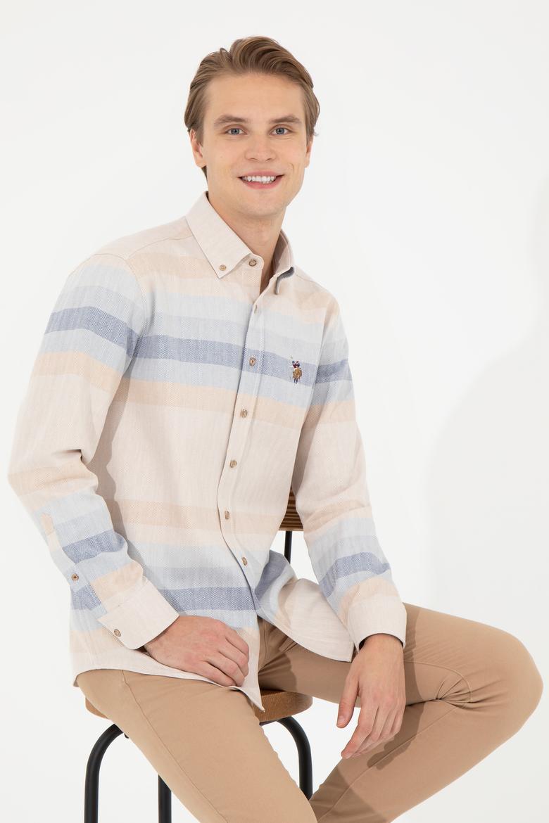 Erkek Camel Uzun Kollu Gömlek