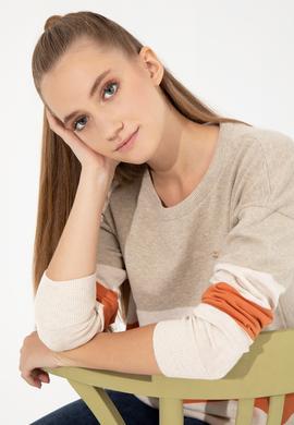 Kadın Taş Melanj Kazak - 50252042037